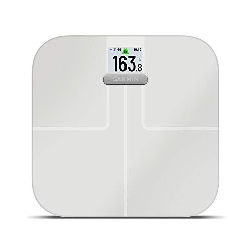 Garmin Índice S2, Escala Inteligente con Conectividad Inalámbrica, Medida de Grasa Corporal, Muscular, Masa Huesa, Agua Corporal% y Más, Blanco (010-02294-03)
