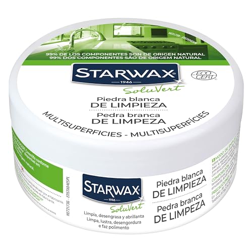 Starwax Piedra blanca de limpieza multiusos - 100 % de origen natural - Limpia, desengrasa y abrillanta