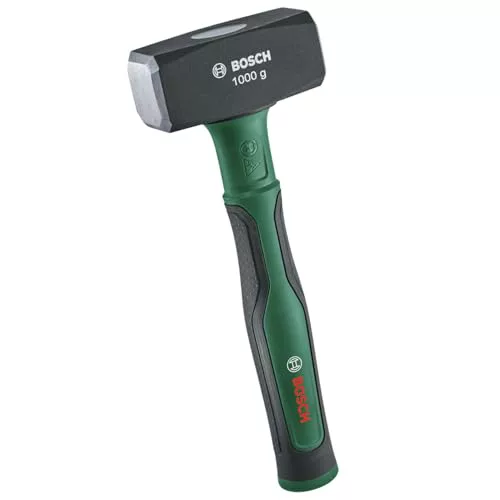 Bosch martillo Club de 1000 g (impacto potente; acero alto carbono; cabezal simétrico; cómoda empuñadura suave antivibración con núcleo fibra vidrio; baja vibración)