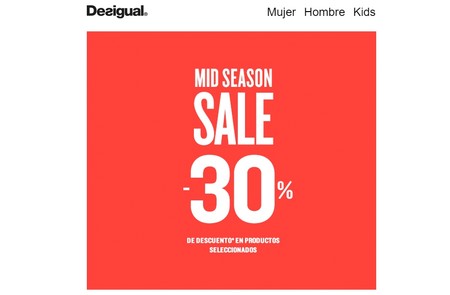 30% de descuento en Desigual durante la Mid Season Sale que 30% de descuento en Desigual durante la Mid Season Sale que