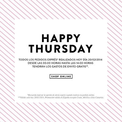 Pedidos exprés con gastos de envío gratis en Stradivarius y su #happythursday
