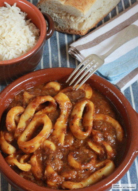 Receta de calamares en salsa americana