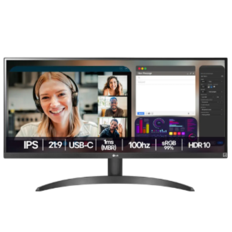 Monitor LG UltraWide - Tela IPS de 29", 21:9, HDR10, sRGB 99%, 100Hz, Preto- 29WQ500B
