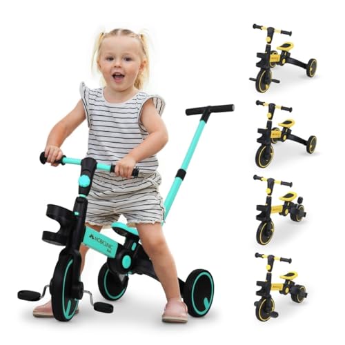 Mobiclinic® Kids, Triciclo 5 en 1, Chase, Evolutivo, 1-5 años, Manillar y Asiento Ajustables, Ultraligero, Bicicleta de Equilibrio, Fácil Montaje, Ruedas antipinchazos, hasta 25 kg, Portabotellas