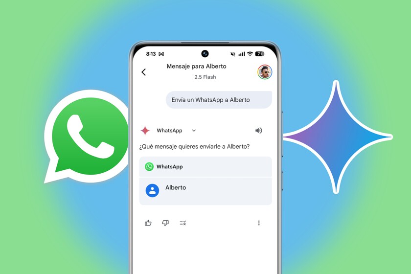 Enviar WhatsApp con Gemini en Android es lo próximo de la IA de Google: cómo activarla (y desactivarla para no compartir tus datos) 