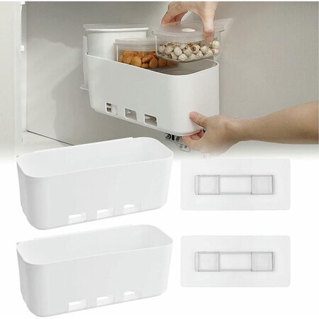 2 Organizadores De Armario De Cesta Deslizante De Gabinete Debajo Del Fregadero, Cocina Extraíble Cajón Organizador Caja De Almacenamiento 28,1 X 11,5 X 11,3 Cm