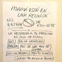 "Mamá está en una reunión. No entrar", así empieza la genial solución de una madre para compaginar teletrabajo y niños