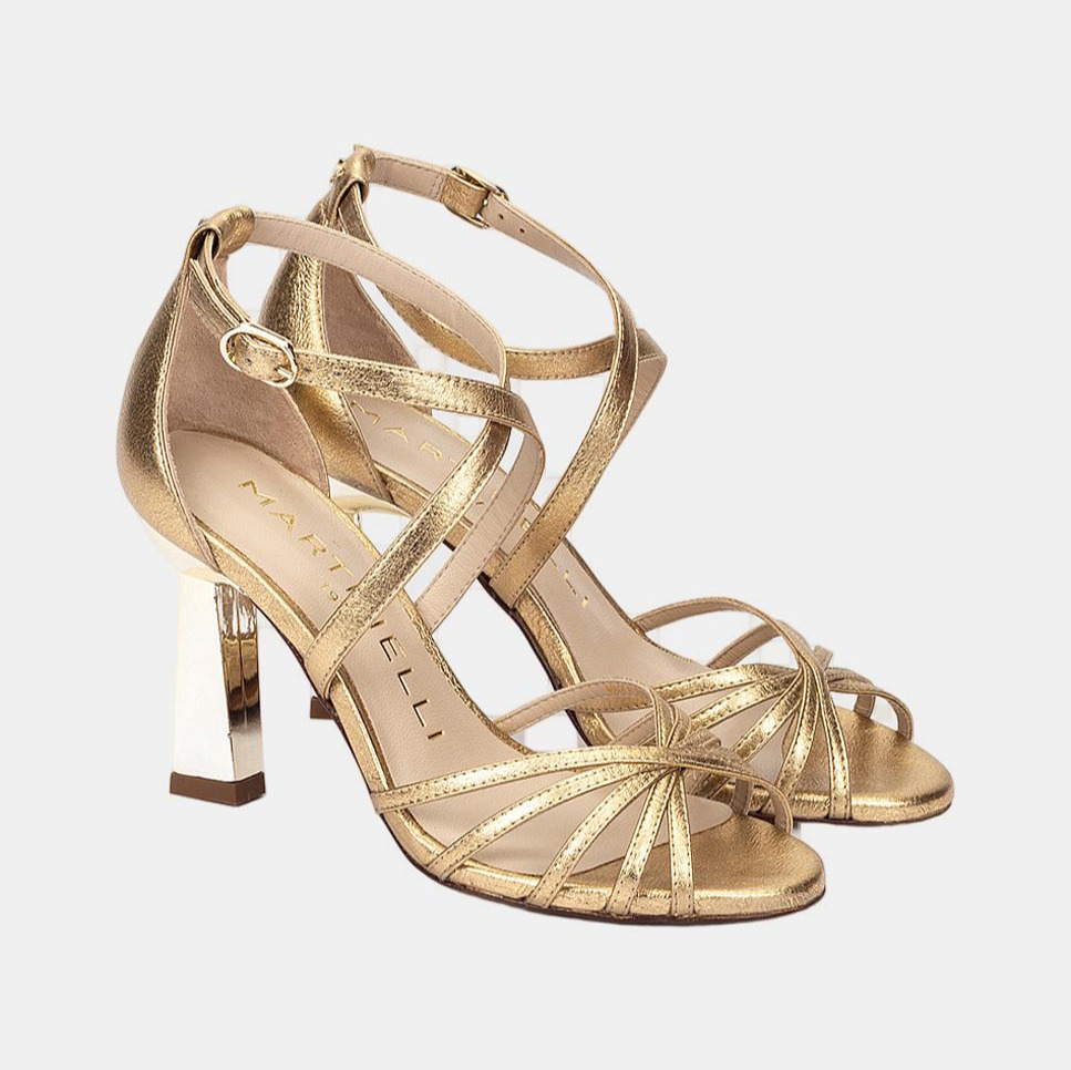 Sandalias de tacón de mujer de piel Martinelli