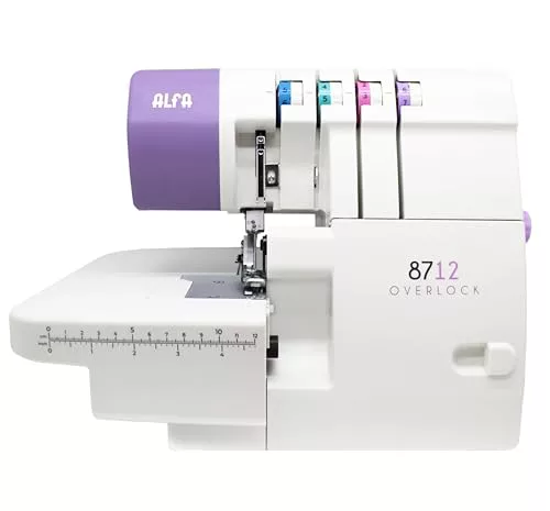 ALFA Remalladora-Overlock doméstica 8712 2/3/4hilos con Motor Servo sin escobillas