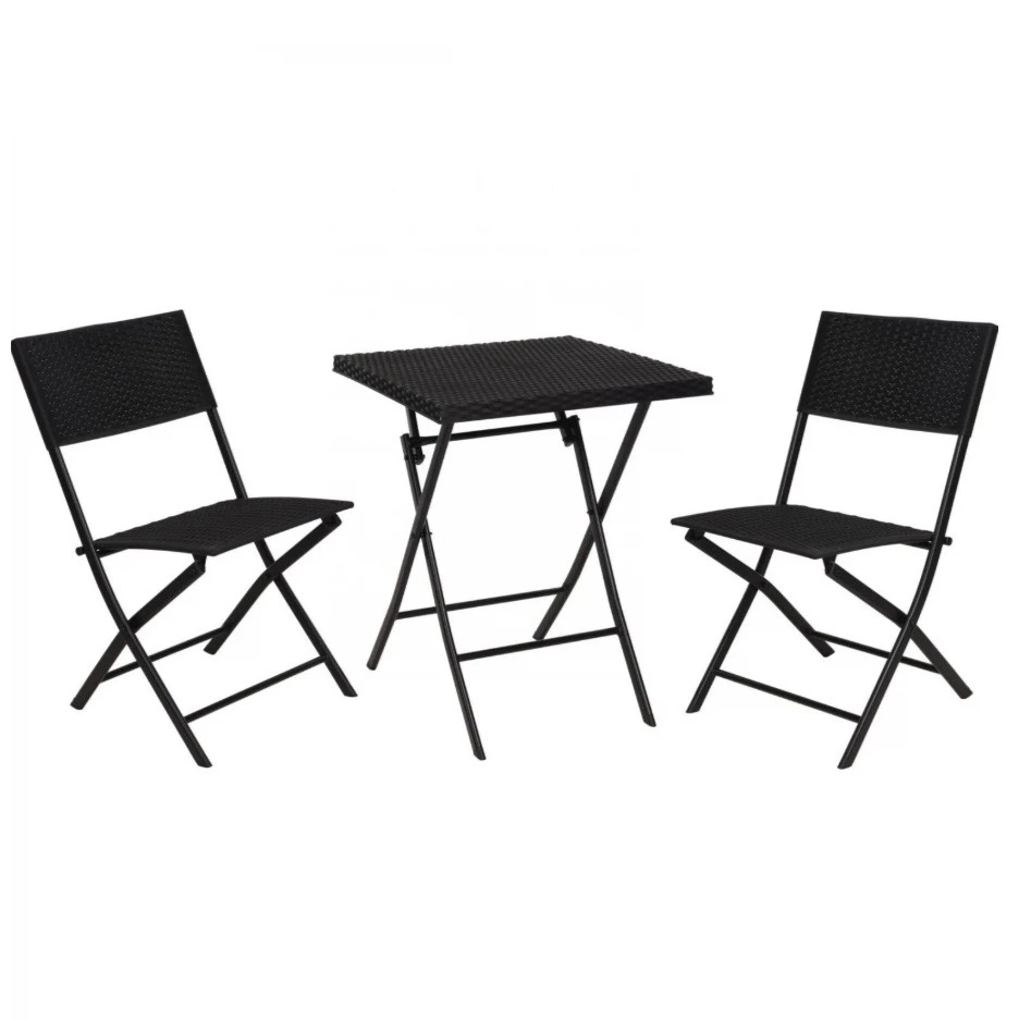 Conjunto de Jardín de Acero Mesa + 2 Sillas
