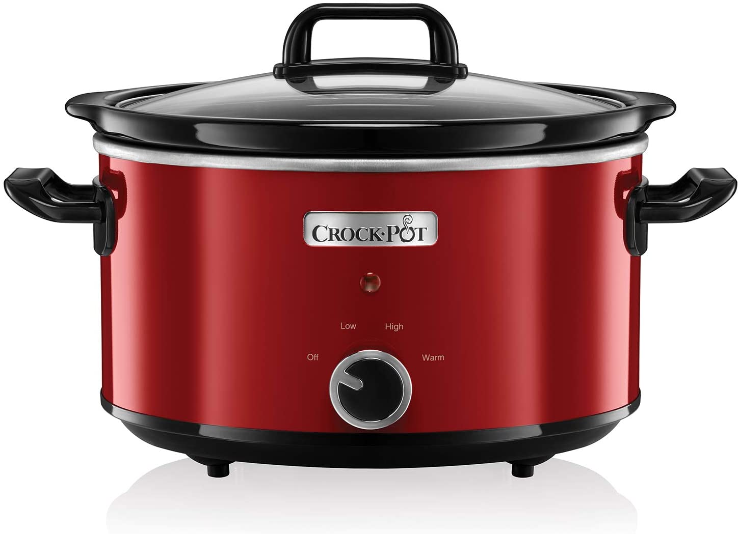 Crock-Pot SCV400RD Olla de cocción lenta manual para preparar multitud de recetas, 210 W, 3.5 litros, Acero Inoxidable, Rojo