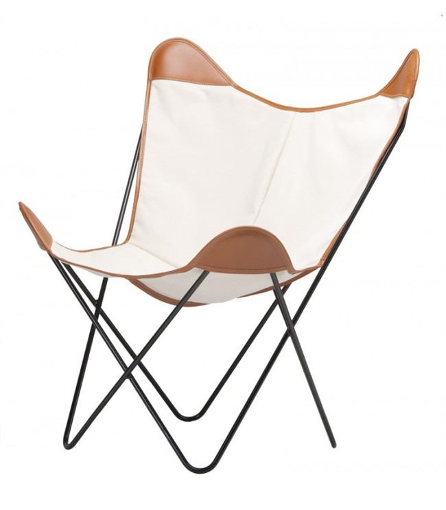 Silla Bkf Lona Cruda Y Cuero