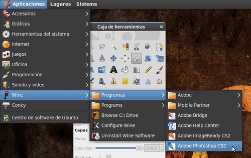 Adobe Photoshop con Wine