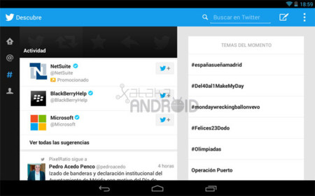 Twitter para tablets Android