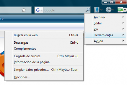 Botones de Menu en Firefox