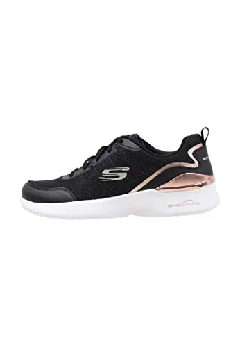 Skechers SKECH-AIR DYNAMIGHT THE HALCYON, Zapatillas para Mujer, Black Mesh / Rose Gold Trim, 38 EU