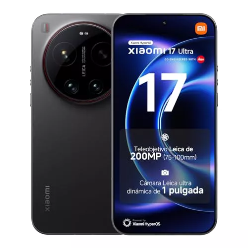 XIAOMI 17 Ultra - Smartphone de 16+512GB, Teleobjetivo Leica de 200 MP (75-100 mm)
