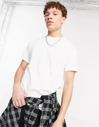 Camiseta orgánica con cuello redondo en blanco de ASOS DESIGN