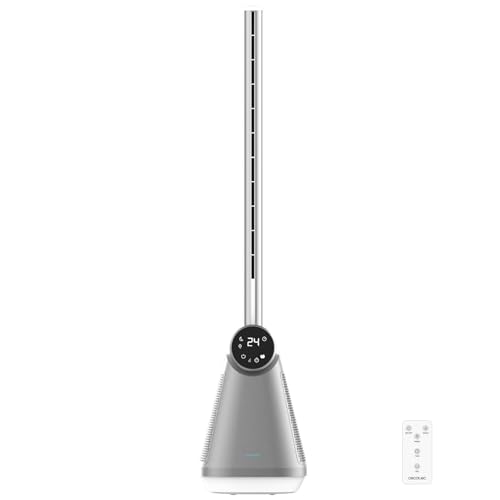 Cecotec Ventilador de torre EnergySilence 9890 Skyline Bladeless Sin Aspas de 39", 50W, Pantalla LED táctil, Mando a distancia, 3 Velocidades, 3 Modos, Temporizador 15 horas, Oscilación 40º