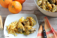 Receta de pollo guisado en zumo de naranja