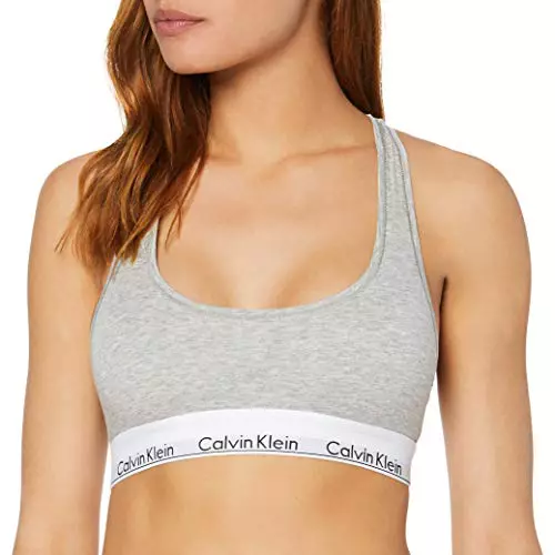 Calvin Klein Sujetador Bralette elástico, Gris (Grey Heather), M