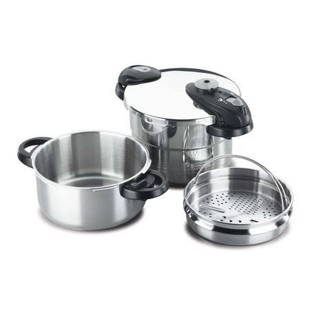 Set de 2 Ollas a Presión de la marca Fagor, ahora rebajadas de 129€ a 49,95€ y con envío gratuito ¡Puedes comer rico y rápido!