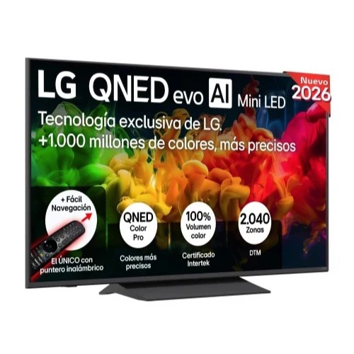  Smart TV QNED 55'' (139,7 cm) LG 55QNED8EB3B , con IA integrada, 4K UHD, MiniLED, 60 Hz, a7 AI Processor 4K Gen9, HDR, Dolby Digital 