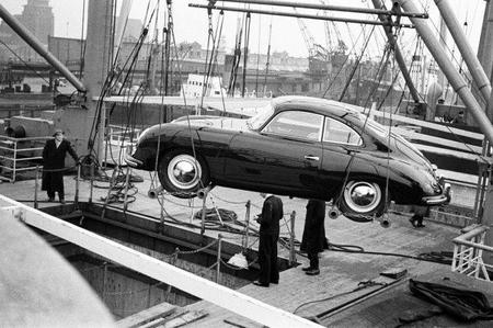 Porsche 356 embarcando para Estados Unidos