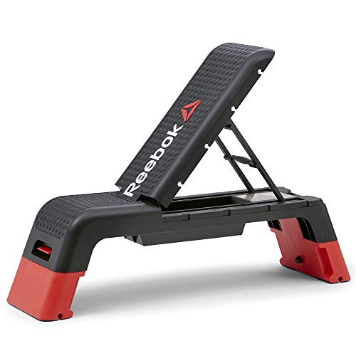 Reebok banco de escalones multifunción deck, negro/rojo