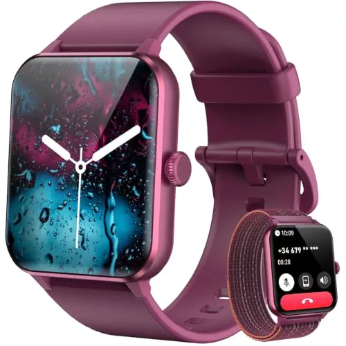 Blackview Smartwatch Mujer (Realizar/Recibir Llamadas), 1.85" Reloj Inteligente Mujer - Pulsómetro/Oxímetro/Sueño, Whatsapp Mensajes, Pulsera Actividad - 100+ Modos Deportivos, Podómetro, Android iOS