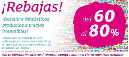 Prenatal tira la casa por la ventana ¡descuentos de hasta un 80%!