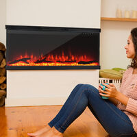 Esta chimenea eléctrica da la sensación de salón infinito, no hay que limpiarla y está muy rebajada 