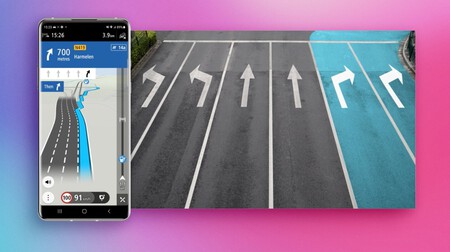 O assistente de faixa dinâmico em 3D é especialmente prático em grandes cruzamentos de rodovias. (Imagem | TomTom)