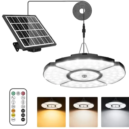 MEIKEE Luz Solar Colgante Interior Exterior 1000LM con Control Remote
