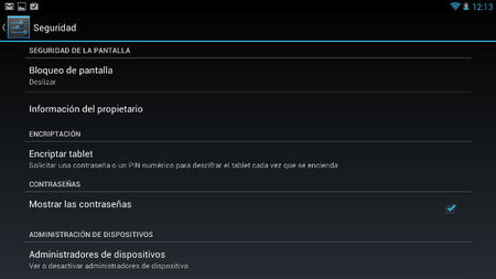 Configuraciones de seguridad