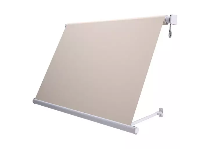 Toldo Sitges brazo estor manual color blanco con tela beige de 2,5x2.5m