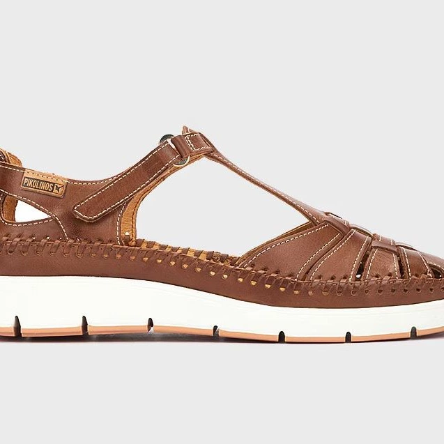 Sandalias de mujer de piel con cierre adherente

