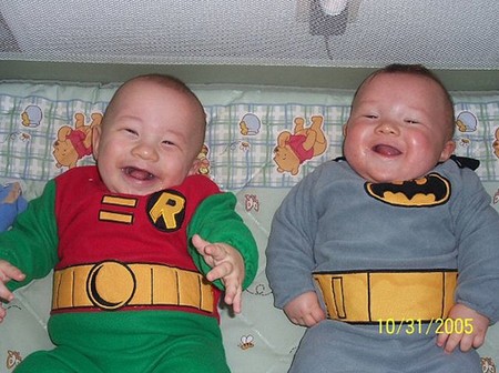 Batman And Robin Nerd Babies Laugh