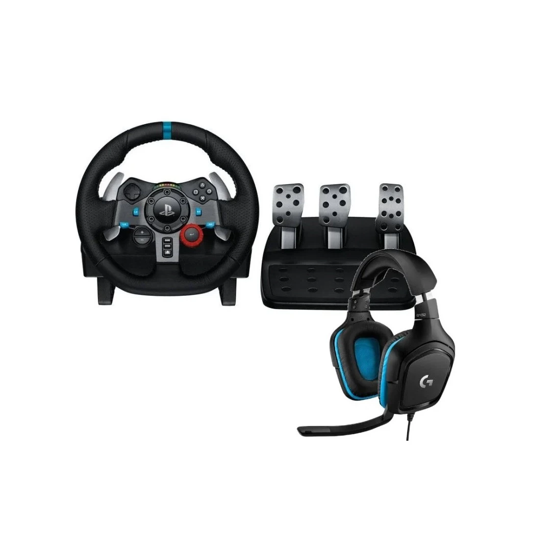 Logitech Pack G29 Volante Driving Force para PS5/PS4/PS3/PC + Logitech G432 Auriculares Gaming 7.1