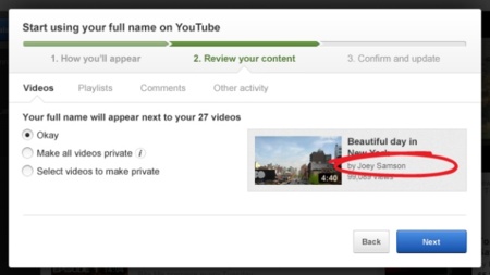 Google+ permite usar nuestro nombre completo en nuestra cuenta de YouTube