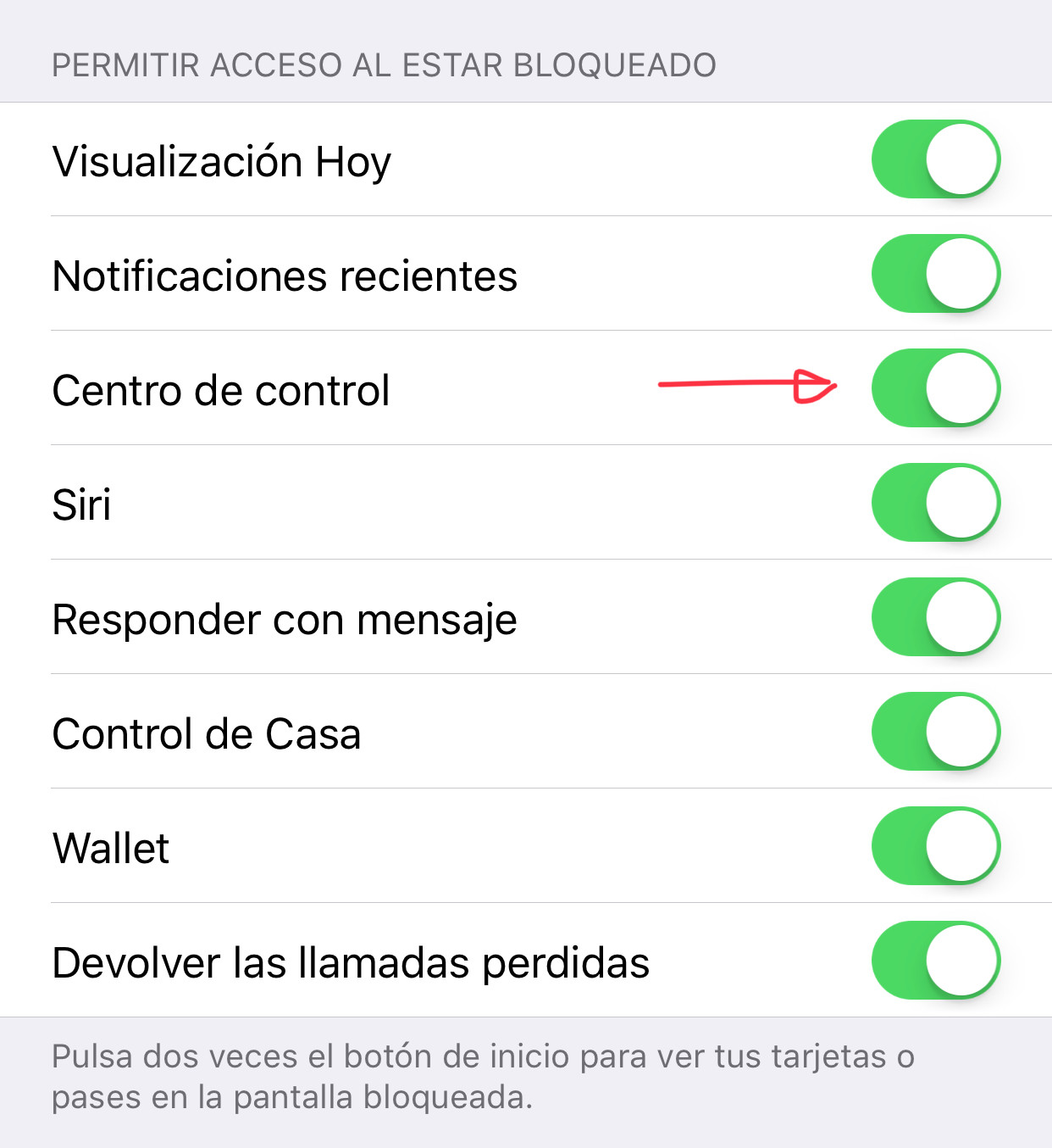Cómo desactivar el centro de control del iPhone en la pantalla de bloqueo