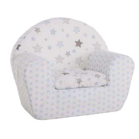 Sillon Para Bebes Azul Y Estrellas Gris Con Cojin