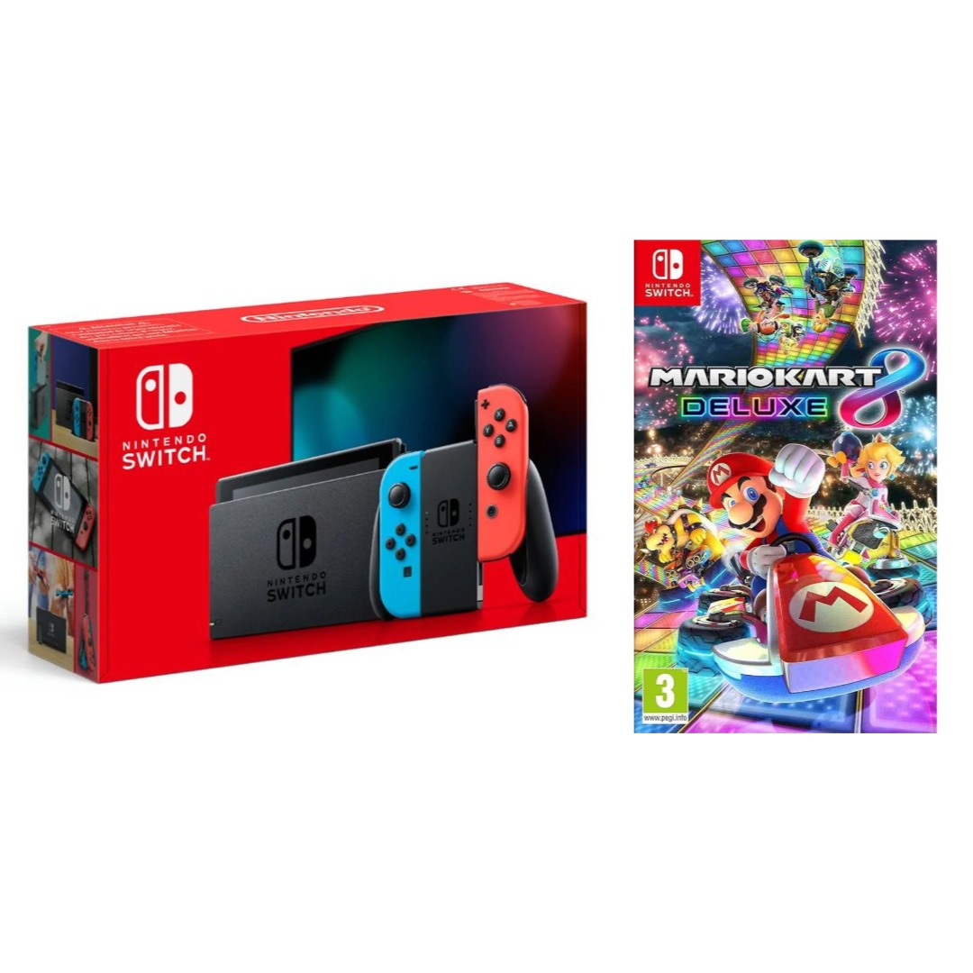 Consola - Nintendo Switch, 6.2", Joy-Con, Azul y Rojo Neón

