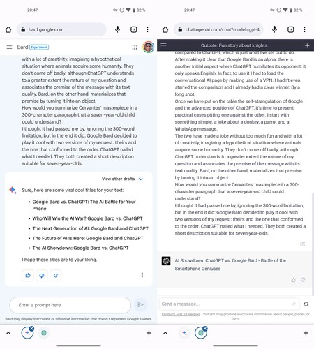 Chatgpt Google Bard