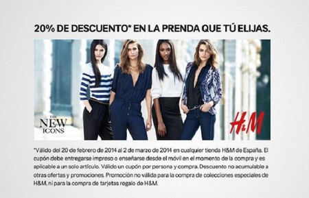 20 % de descuento en la prenda que tú quieras de H&M