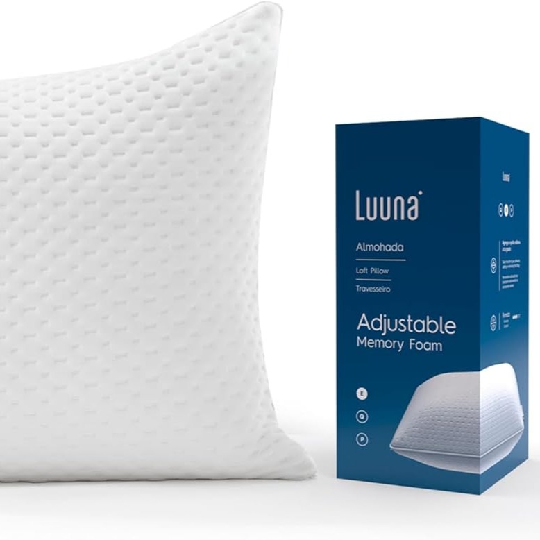 Luuna Almohada Ajustable Firme con Espuma de Memoria