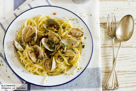 Receta de fettuccine alle vongole