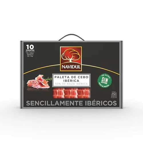 Navidul - Maletín de Paleta de Cebo Ibérica (50% raza ibérica) freshpack envasado al vacío - 10x70g, Total 700g