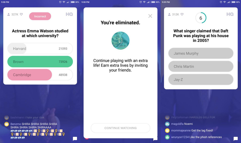 Hq Trivia Eliminado