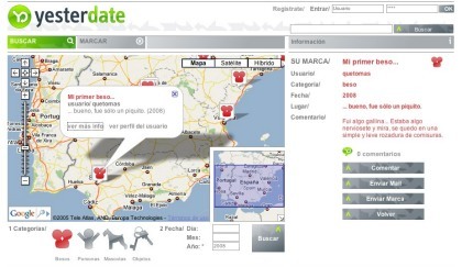 Yesterdate, busca o marca un beso, una persona, mascota u objeto de forma geolocalizada